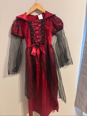 Red Gothic Vampire Girls Halloween Costume Dress
